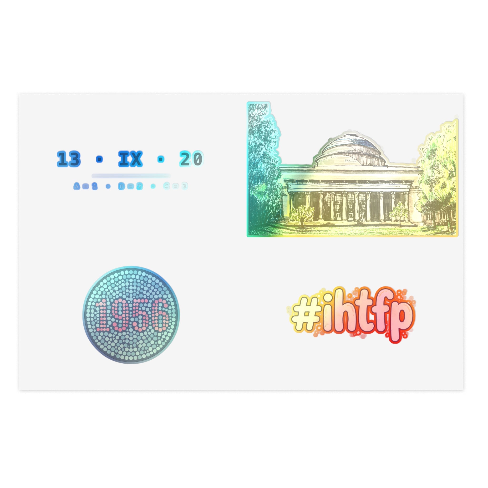 MIT Reunion Sticker Sheet — 1956, MIT Dome & “#ihtfp” Alumni Decals