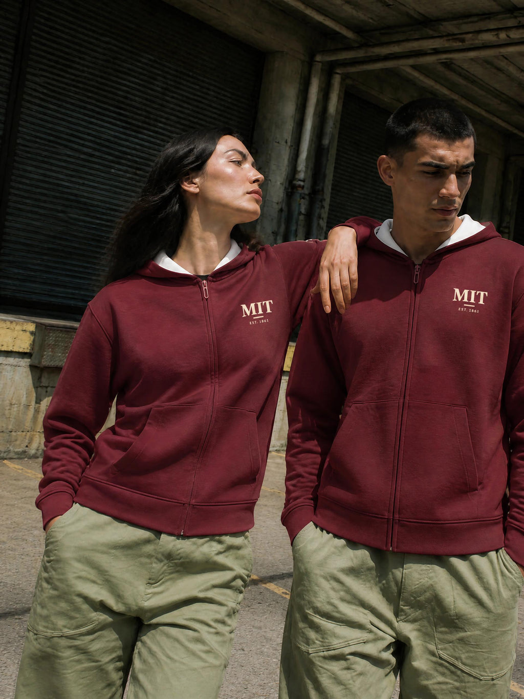 MIT Unisex Drop Shoulder Full Zip Hoodie